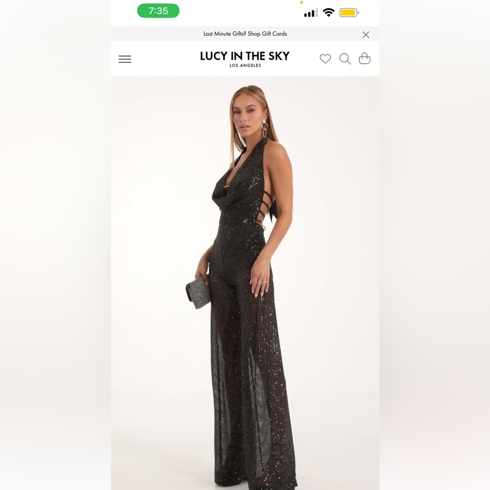 Dasia Sequin Jumpsuit in black